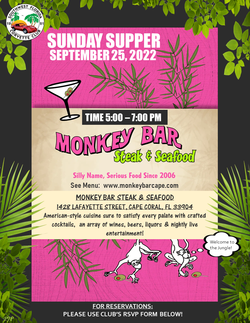 SWFLCC Sunday SupperMONKEY BAR 9252022